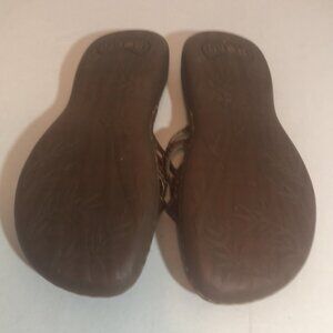 Born sandals size 7 slip in brown with leather uppers.